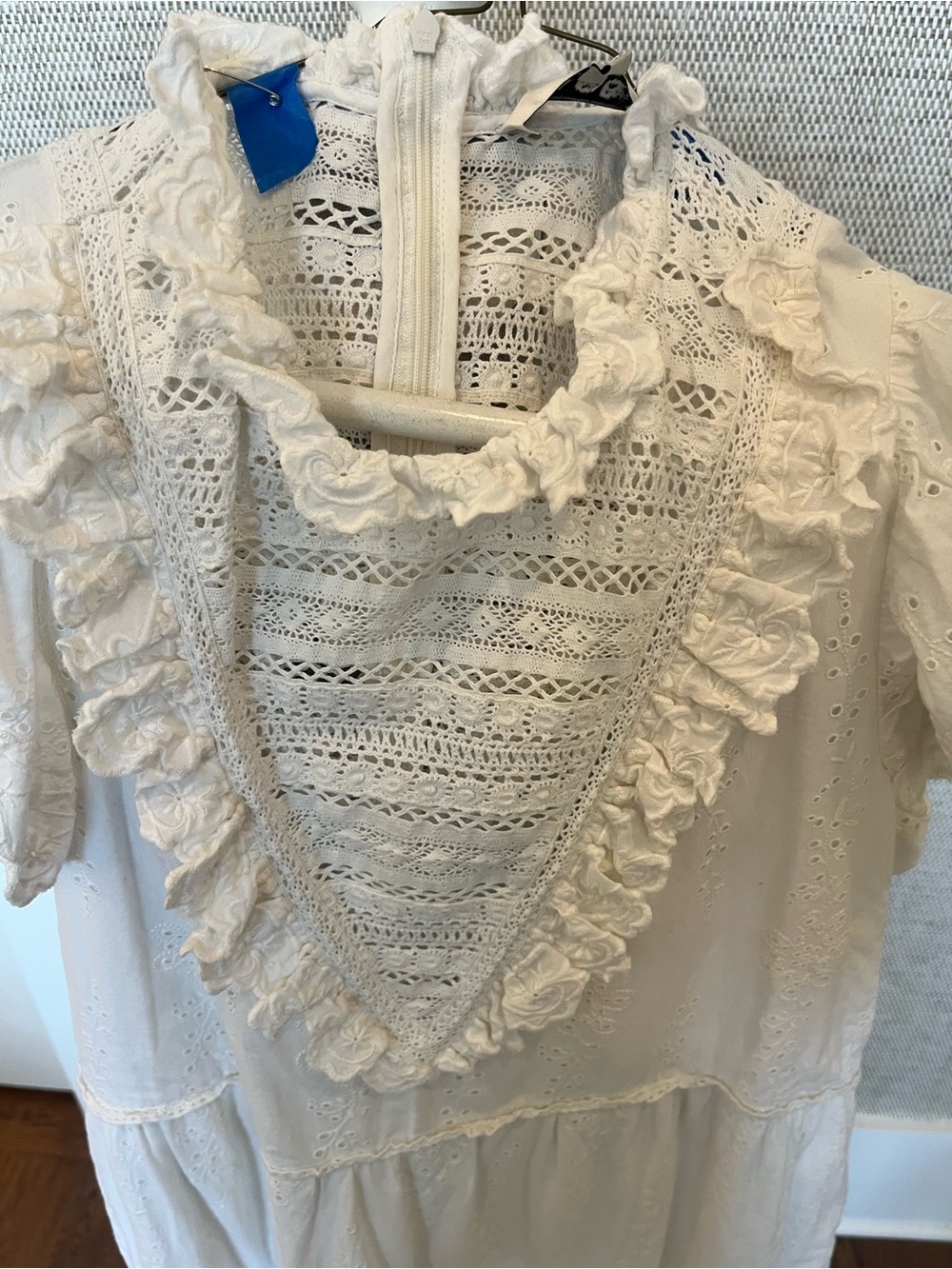 SEA New York White Lace Ruffle V-Neck Women’s Dress